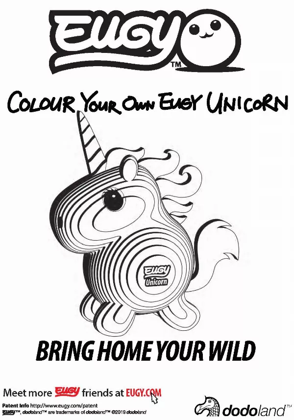 Colouring Sheet Eugy Unicorn